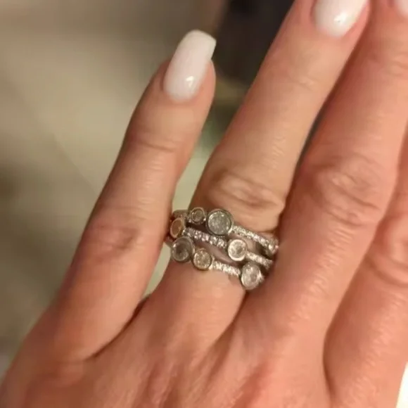 Gold and Silver Color Multi-Stone Ring - Picture 9 of 12